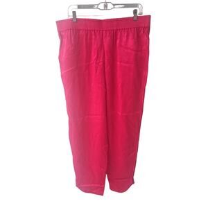 Zara Satin Effect Slit Pants in Fuchsia - XXL